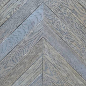 Parquet board, Chevron, Oak, select grade, &ldquo;Spinel Grey&rdquo; 15x90x600 mm