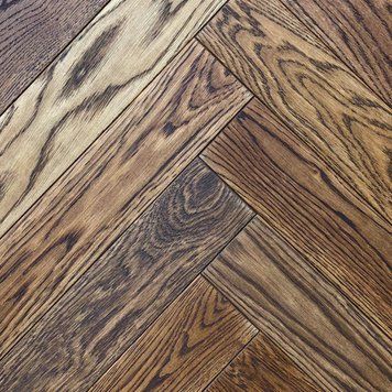 Parquet board, Herringbone, Oak, rustic grade, &ldquo;Tiger&rdquo; 15x90x600 mm