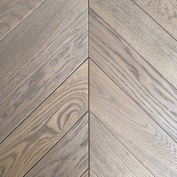 Solid parquet, Herringbone, Oak, select grade, &ldquo;Pearl Grey&rdquo; 20x120x600 mm